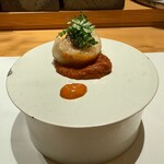 みえ田 - キンキの天ぷら　トマトソース