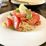 ピッツエリアバール　CACTUS　D'ORO - ・ツナとフルーツトマトの冷製生パスタ（乾麺に変更）