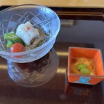 日本平ホテル - 前肴　季節の二点盛り　鱧湯引き、鱧の子玉締めなど