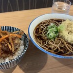 八洲 - 天ぷらそば、ミニ野菜丼