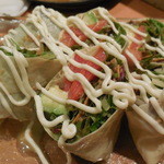 和膳と酒肴 廚 - スモークサーモンとアボガド生湯葉春巻き