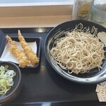 ゆで太郎 - もり(430円)　海老天(150円x2)　ハイボール(280円)
