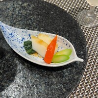 神戸プレジール 本店 - 夏野菜と紋甲イカのアニスソース