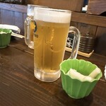 焼鳥と釜めし 一起 - 生ビール・お通し