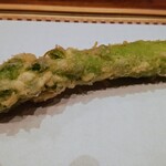 天婦羅 みやしろ - １本で２度おいしいアスパラ