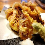 手打ちそば さぶん - げそ天ぷら