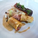 マダム・トキ - 平目のムニエル　ラタトゥイユを詰めた香ばしいリガトーニ