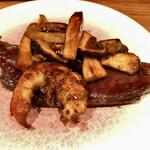 千ふく - 80日熟成見島牛いちぼ 十年熟成みりんと三年熟成ウスターの炒めもの 車海老付き