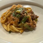 filo - ①県産牛とアスパラのラグーのタリオリーニ