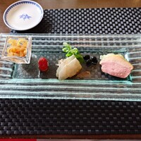 ホテルオークラレストラン名古屋 中国料理 桃花林 - ▷桃花林三種冷菜盛り合わせ