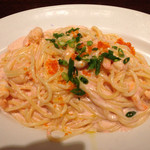 海老と明太子のパスタ