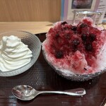 あんみつ みはし 松坂屋上野店 - 期間限定氷ブルーベリー&別添えソフト