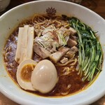 らぁめん翠蓮 - 濃いめ焼き干し辛いの(味付玉子トッピング)