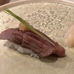 天扇 - 広島牛　この後雲丹（巻き方にびっくり）　玉子と続き…