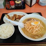 ラーメン餃子武蔵 - 料理写真:餃子セット(ネギ味噌変更)