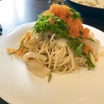 ピッツエリアバール　CACTUS　D'ORO - ・アオリイカと明太子の冷製生パスタ〜大葉ととびこ添え〜（乾麺に変更）