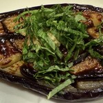 きてかーな - 米茄子の田楽。大葉と生姜がよく合います。