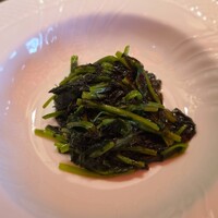 虎景軒 - 海苔とほうれん草の塩炒め