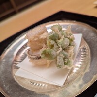 木山 - エダマメとカマスの揚げ物
