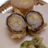 木山 - カマス、ヤングコーンを加賀太きゅうりで包んであります。
