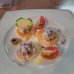 カフェ ブルーピース - ブリニを使ったリエット