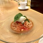 ハタケカフェ - 完熟トマトの冷製パスタ
