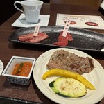 シズラー - わかめスープ、大根カクテキ