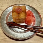 末冨 - デザート（桃のゼリー寄せ、西瓜）