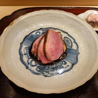 山﨑 - 炭で焼いた鴨、舞茸