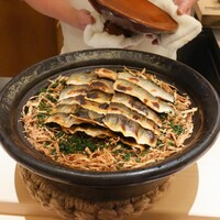 山﨑 - 郡上八幡の鮎、揚げたゴボウ、たでのはの混ぜこみご飯