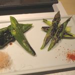 鮨棗 - 焼き野菜（アスパラ＆ししとう？）(2014年9月)