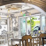 2D Cafe - 白黒の店内から、色の有る風景を見るのも面白いです