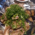 鉄板焼ＢＡＲ ぎんくら - イベリコ豚と茄子とあっさりポン酢　これも昔から大好き