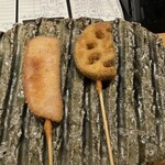 串揚げ処 榮壽 - はむかつ¥100、れんこん¥100