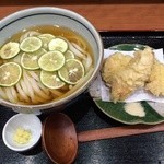 千舟屋 - 冷やかけ+かしわ天800円　※2014年9月