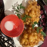 炭焼 うな富士 - とうもろこしのかき揚げ