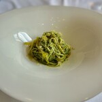 Ristorante Crocifisso - レモンのトンナテッリ　帆立ラグーとバジル