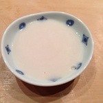 すし岩瀬 - Ｈ26.9 白子のスープ鰹出汁で