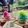 氷室神社 - お下がりの  かき氷に みつを掛けた(*^^*)