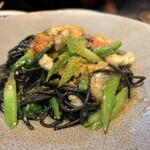 二階の洋品店 - 鱧とツルムラサキと唐墨のペペロンチーノ