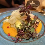 二階の洋品店 - 真鯛と水茄子とマンゴーのカルパッチョ