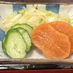 うなぎ　はす沼 - お新香。奈良漬も酒感弱めでちょうど良かった。