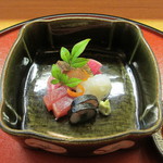 貴馳走坊 あ・うん - 水蛸、黒むつ海苔巻、鰹、イサキの炙り