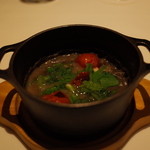 東郷 - 石窯 岩手産佐助豚のフェジョアーダ かんずりを乗せて 2014.9.2x