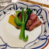 日本料理 波勢 - 台物(宮崎牛ステーキ 透明醤油ソース)