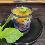 京味 もと井 - ホタテの炙り　夏野菜のジュレ