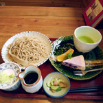 そば処　みかど - もりそばケーキ抹茶セットを十割で1400円+300円＝　1700円。
