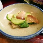 そば処　みかど - 香の物。きゅうりとなす。