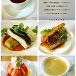 ロカリテ - 紅茶、メニュー、お魚、お肉
                                デザートを上から撮影したものと、コーヒー！
                                
