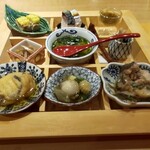 炭火割烹 庵 - ９品小鉢と地焼のうなぎ御飯　5800円